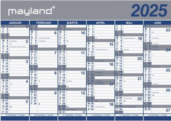 Immagine prodotto Mayland-Burde Calendario Kmpek 2x6 mdr. papir 2025