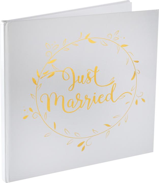 Santex Gästebuch 'Just Married' Weiss und Gold (24 x 24 cm)