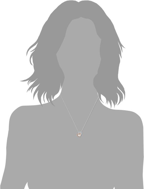 Produktbild Amor 45 cm lange Halskette mit Herz-Anhänger aus teil-rosévergoldetem 925er Sterling Silber (Silber)