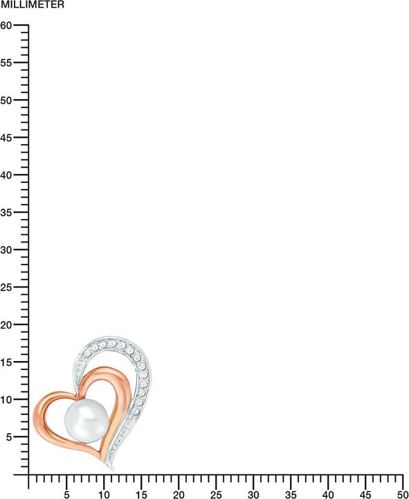 Produktbild Amor 45 cm lange Halskette mit Herz-Anhänger aus teil-rosévergoldetem 925er Sterling Silber (Silber)