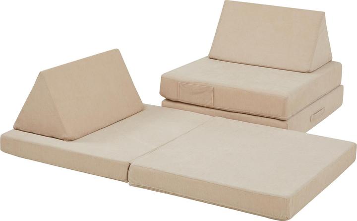 Actual product image En.Casa Spielsofa Norhulta 5-tlg. 120x66x46 cm Cord Beige (Children sofa)