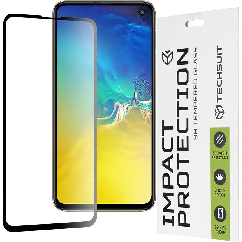 Techsuit - 111D Full Cover / Full Glue Glass - Samsung Galaxy S10e - Black (1 pz., Samsung Galaxy S10e), Pellicola protettiva smartphone, Nero
