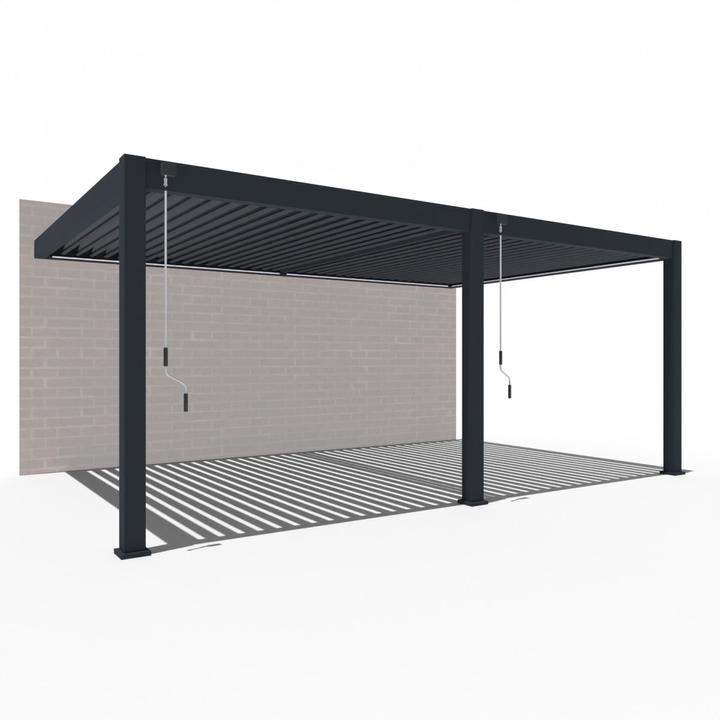 Produktbild Weide Deluxe Plus Wand-Pergola | Aluminium Lamellendach | 4 x 6 M | anthrazit | Wall Pergola (600 cm, 400 cm)