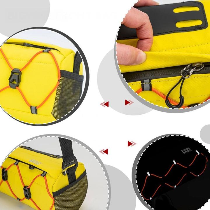 Actual product image Rockbros Other goods 30110054006 Handlebar Bicycle Bag 2.2L - Yellow (2.20 l, Handlebar bag)