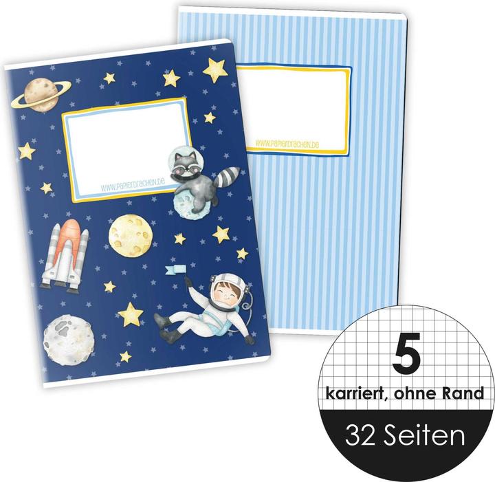 Produktbild Papierdrachen Schulhefte 4er Set (A5, Kariert, Kein Einband)