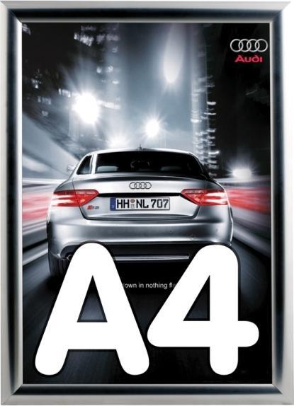 Twinco Cadre rapide TWIN LIGHT A4 t/mur - 25 mm alu 0,1x250x350mm (1pc)