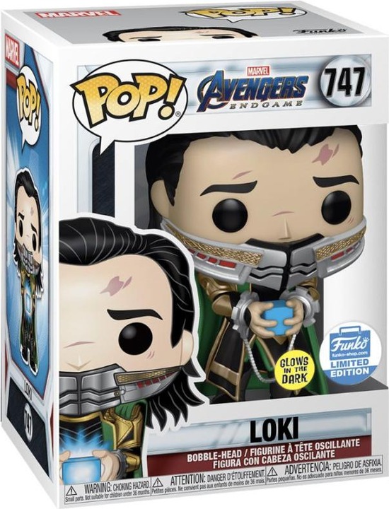 Produktbild Funko POP! Marvel The Avengers Endgame Loki (Arrested With Tesseract) Exclusive Phosphorescente