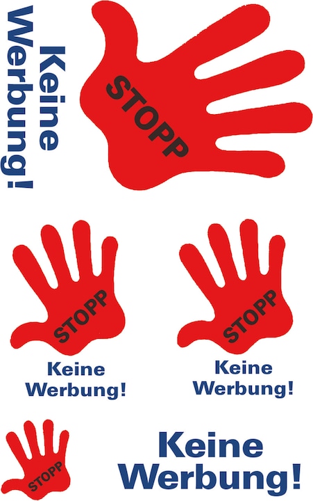 Produktbild Z-Design Informationsetiketten "Stop - Keine Werbung"