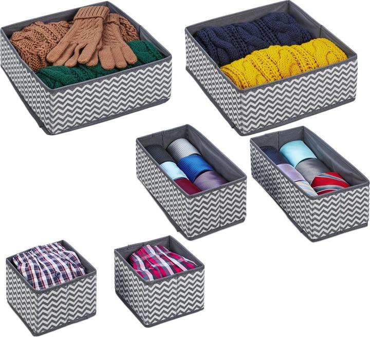 Relaxdays Schubladenorganizer-Set (28 x 14 x 12 cm, 28 x 28 x 12 cm, 14 x 14 x 12 cm, 8.50 l)