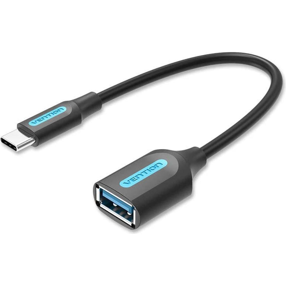 Vention USB-C 3.1 Male to USB-A Female OTG Cable CCVBB 0.15m, Black, PVC (0.15 m, USB 3.2 Gen 1), USB Kabel