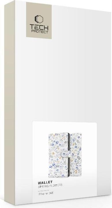 Actual product image Tech-Protect Wallet Case for iPhone 16e - Daisies with Leaves (Apple iPhone 16e)