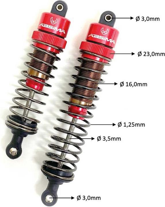 Immagine prodotto Absima Alu Stossdämpfer 100mm 1:8 (2)