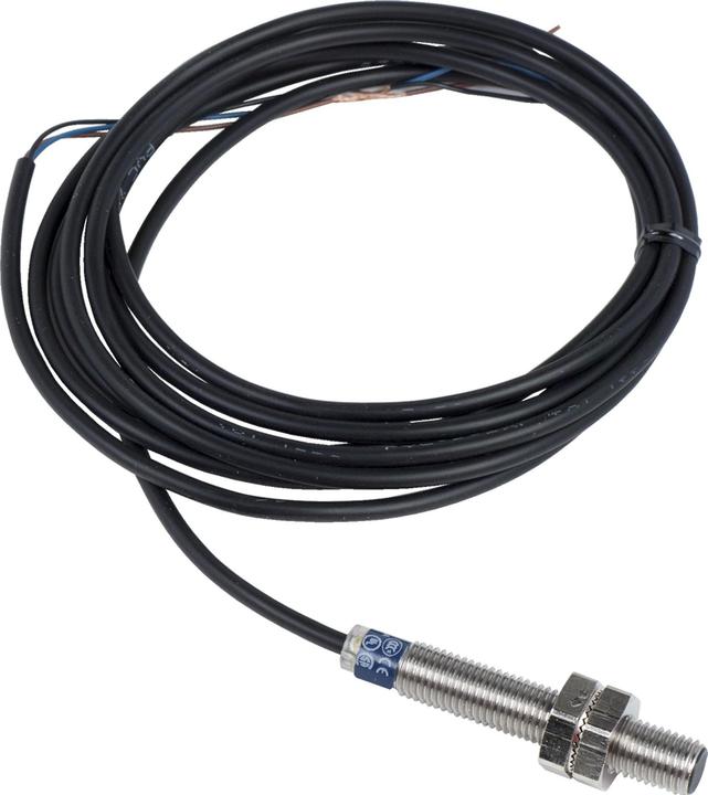 Actual product image TE Sensors Sensor, Inductive M08 2.5mm, PNP NC, 2m (Switch)