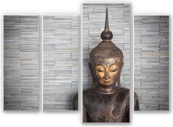 Trenddeko Tableaux muraux - Bouddha de Thaïlande (4 pièces)