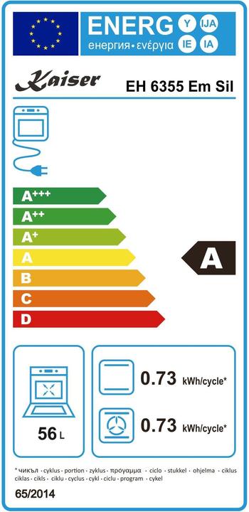 Energie-Label Kaiser EH 6355 Em Sil+KCT 6185 Em