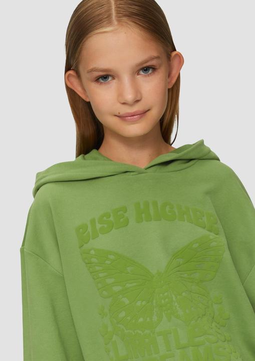 Produktbild s.Oliver Sweatshirt Oversized-Sweatshirt mit Kapuze und gummiertem Frontprint (M)