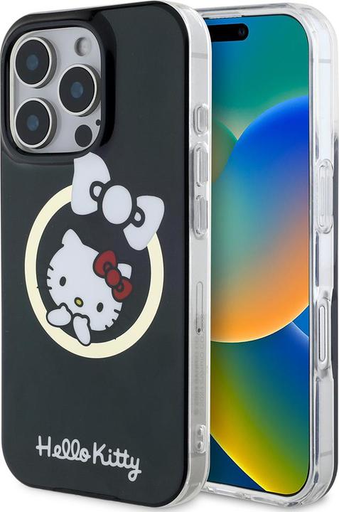 Produktbild Hello Kitty HKHMP16LHFLBK iPhone 16 Pro 6,3" czarny/black hardcase IML Fun bow Magsafe (Apple iPhone 16 Pro)