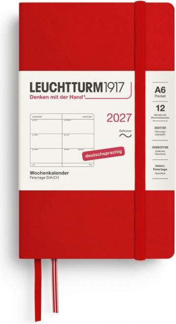 Produktbild Leuchtturm1917 WochenkalenderPocketA6Cherry2027 (A6, 1 Woche / 2 Seiten)