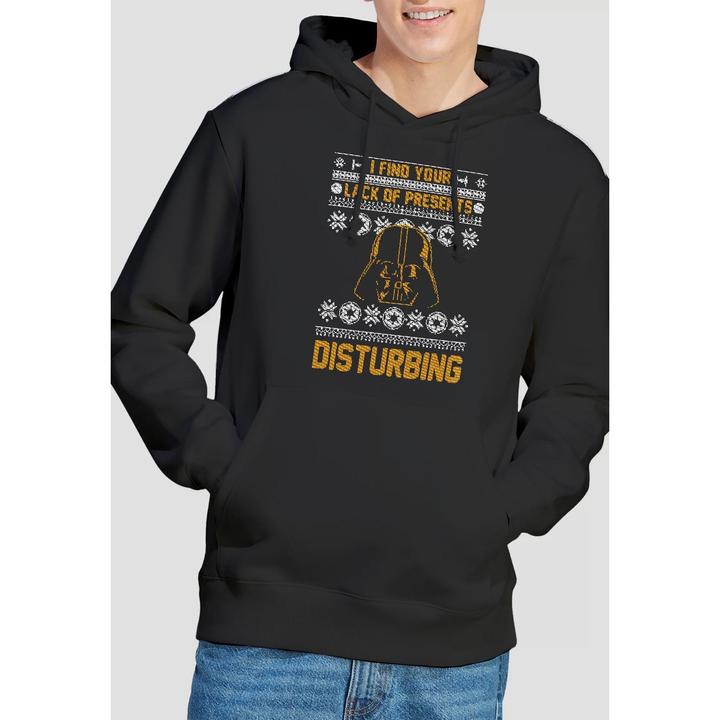 Actual product image Star Wars Mens Lack Of Christmas Presents Fair Isle Hoodie (S)