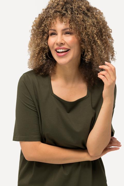 Actual product image Ulla Popken Essential Square Neck Stretch Tee (46, 48)