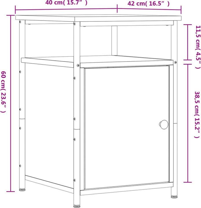 Immagine prodotto vidaXL Nachttisch (42 x 42 x 60 cm)