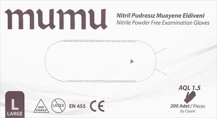 Produktbild OEM MUMU Nitrilhandschuhe, puderfrei, 200 Stück, Grösse L, blau (L)