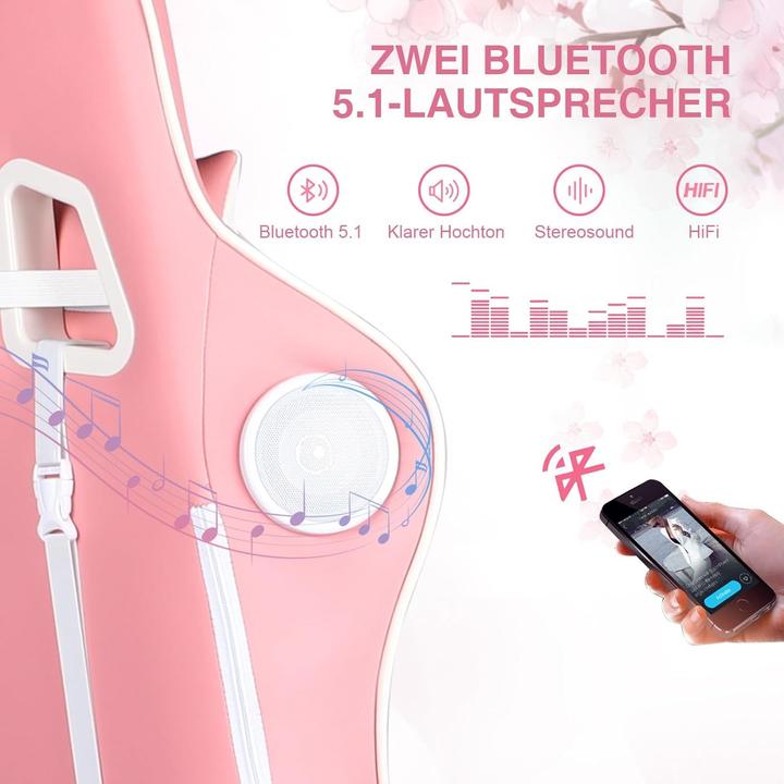 Image du produit Gtplayer Fauteuil gamer avec repose-pieds, enceinte Bluetooth et dossier réglable