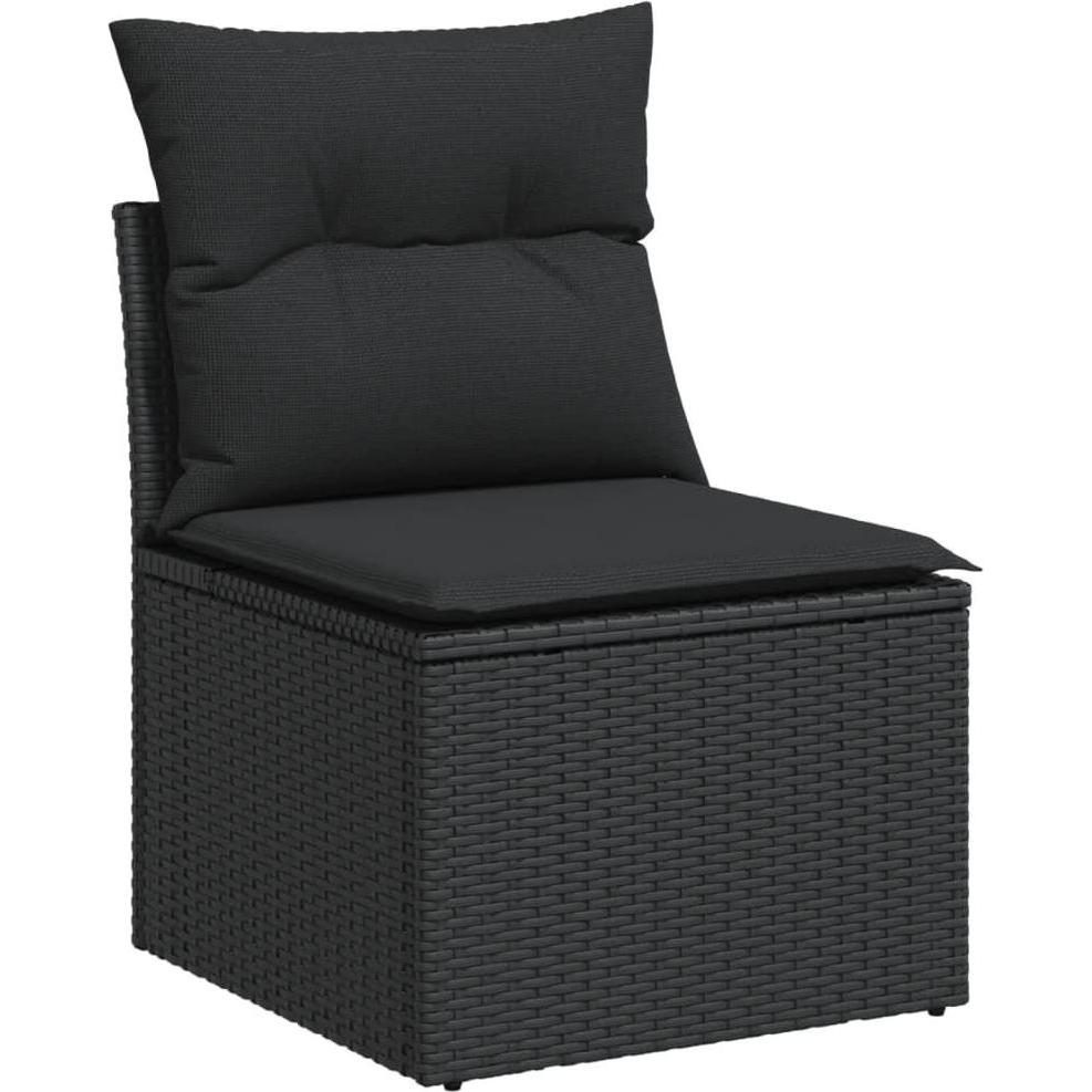 VidaXL, Gartenlounge, Gartenmöbel Sofa Garnitur Sitzgruppe Lounge 8-tlg. Schwarz Poly Rattan
