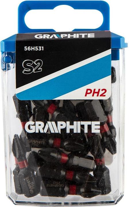 Produktbild Graphite screwdriver bit (Impact bits PH2 x 25 mm, 20 pcs.)
