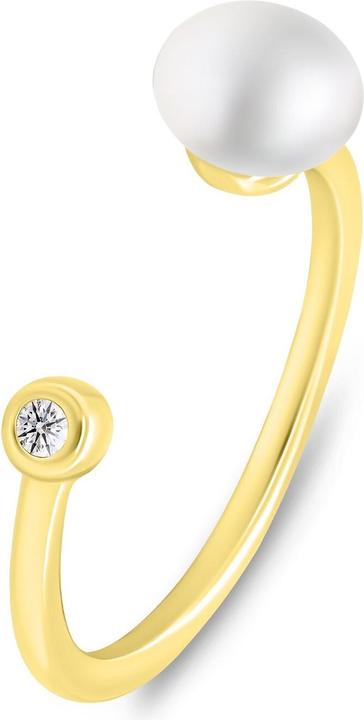 Actual product image Brilio Silver - Delicate gold plated ring with real pearl RI103Y - Circuit: 60 mm (60)