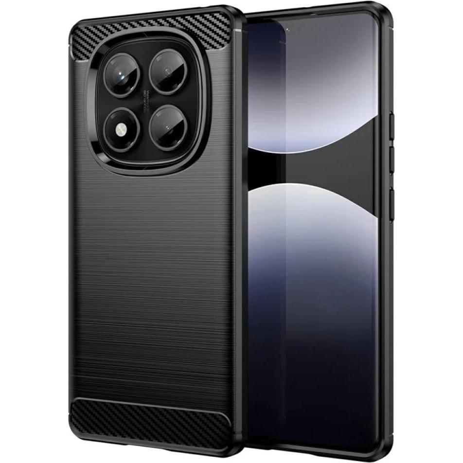 Screenguard Hülle Carbon Brushed Soft TPU (Xiaomi Redmi Note 14 Pro), Smartphone Hülle, Schwarz