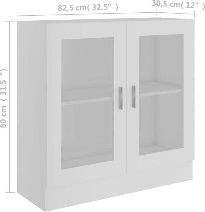 Produktbild vidaXL Vitrinenschrank (82.50 x 82.50 x 80 cm)