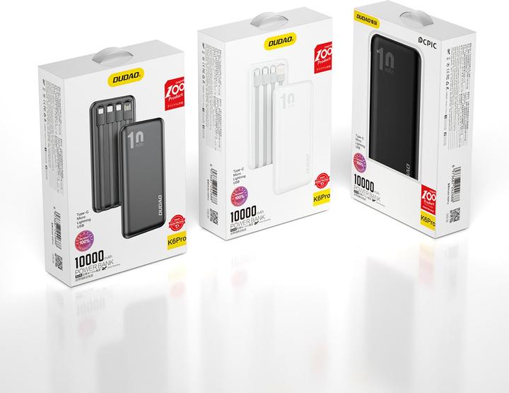 Actual product image Dudao K6Pro (10000 mAh, 15 W, 37 Wh)