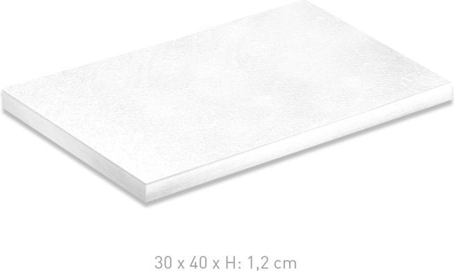 Dekora Rechteckiges Tablett - Weiss 30x40cm (1.2cm)