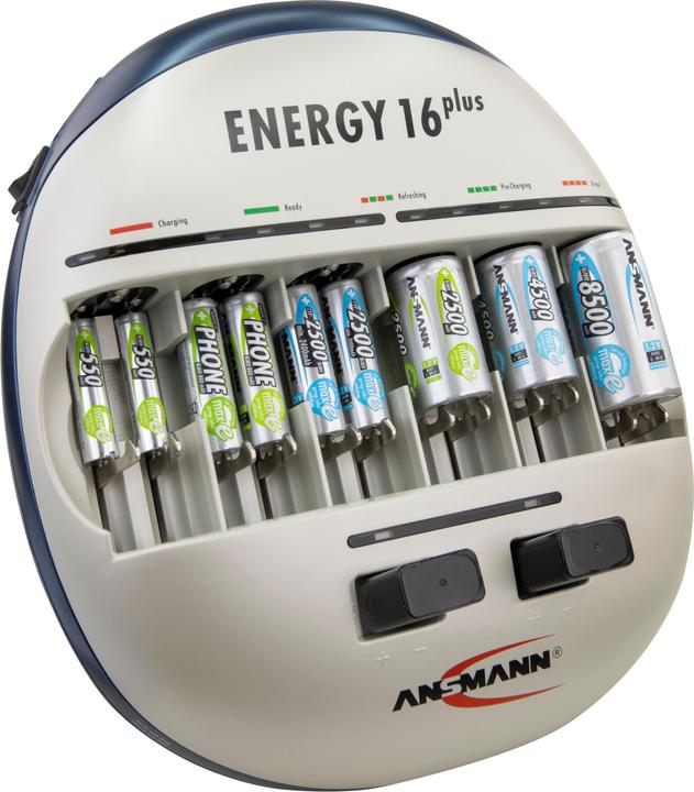 Actual product image Ansmann Energy 16 plus charging and maintenance station for 1-12 Micro AAA, Mignon AA rechargeable batteries (AA, AAA, C, D)