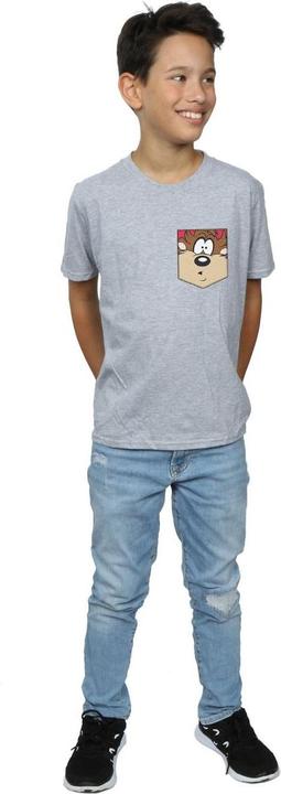 Produktbild Looney Tunes Tasmanian Devil Face Faux Pocket TShirt Jungen (140, 146)
