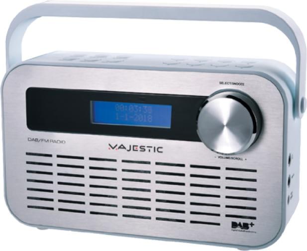 Majestic Neu DAB-843W Digitales tragbares Radio Silber (DAB+, FM)