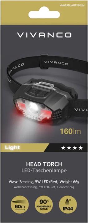 Actual product image Vivanco LED Head Torch (160 lm)