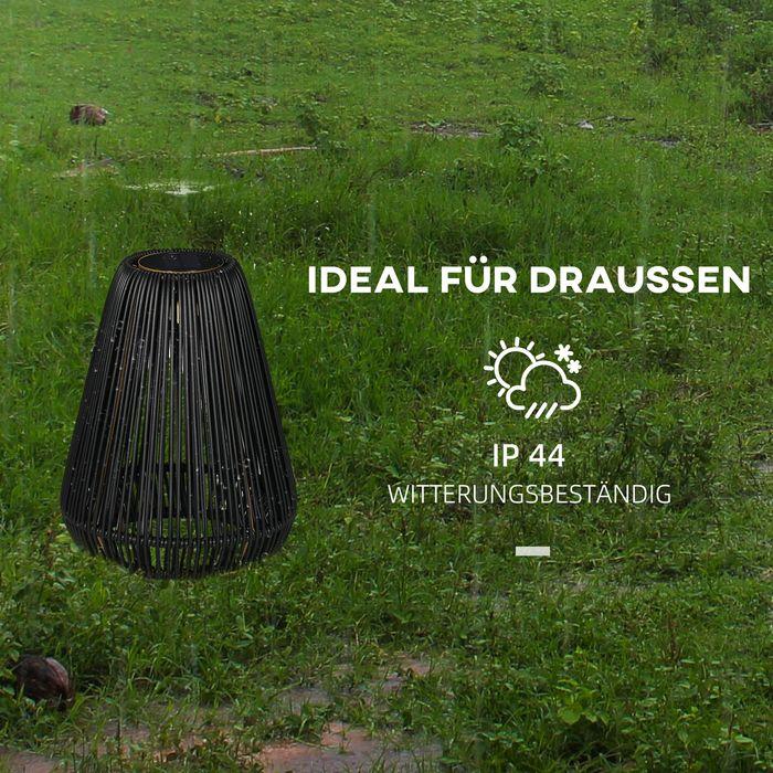 Image du produit Swisshandel24 Lampe solaire en rotin, lampe de chemin imperméable avec capteur de lumière, lampe de jardin (IP44)