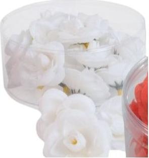 Image du produit Dekomat Kunstblume Rosenblütenköpfe 20 Stück, Weiss (2.50 cm)