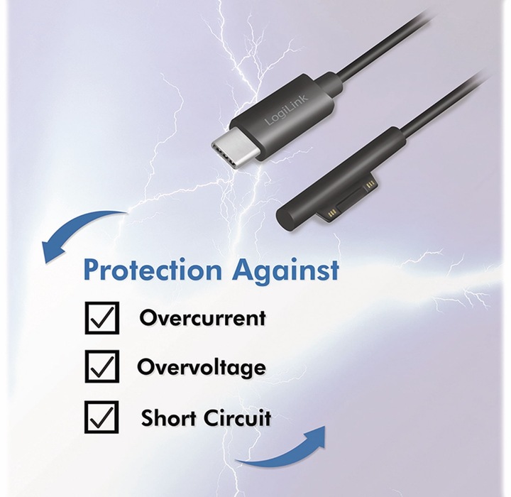 Produktbild LogiLink USB-C zu Microsoft Surface (1.80 m, USB 3.2 Gen 1)