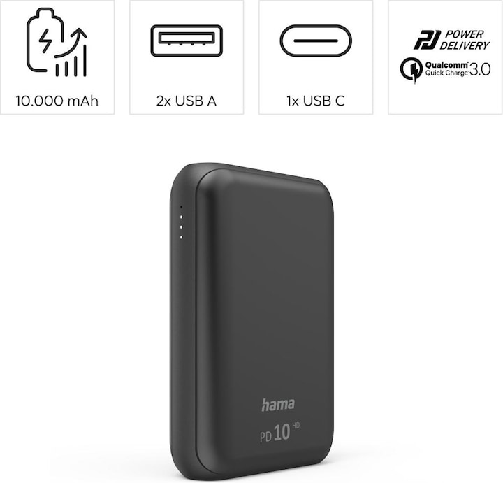 Produktbild Hama PD10-HD (10000 mAh, 18 W, 37 Wh)