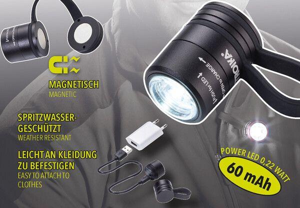 Actual product image Troika ECO RUN torch with LED light, 3 light functions, incl. charging cable, black (3.60 cm)