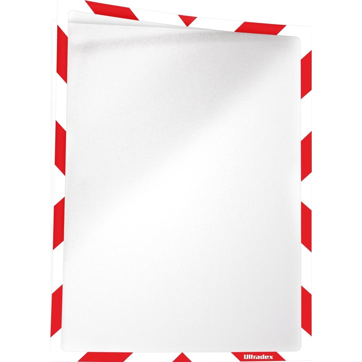 Thumbnail - Ultradex, Informationsschild, Warn-Infotasche magnetisch für DIN A4 312x225mm VE=25 Stück rot/weiss