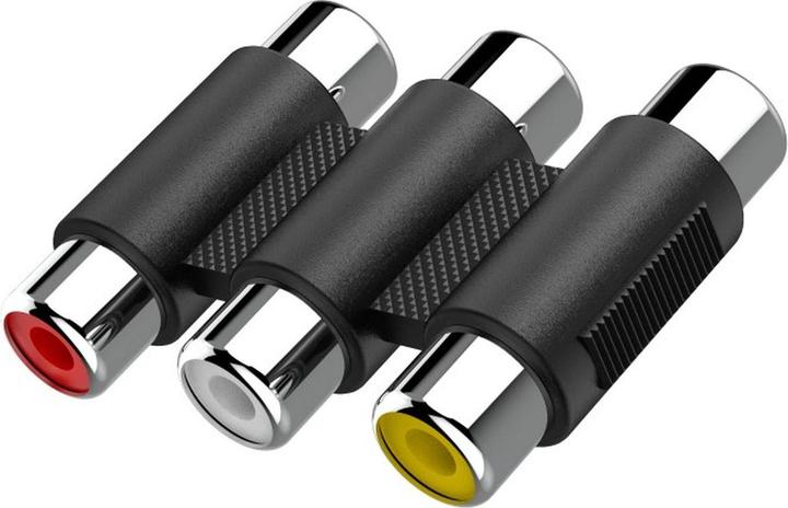 Produktbild Hama Video-Adapter, 3 Cinch-Kupplungen - 3 Cinch-Kupplungen (Winkeladapter)