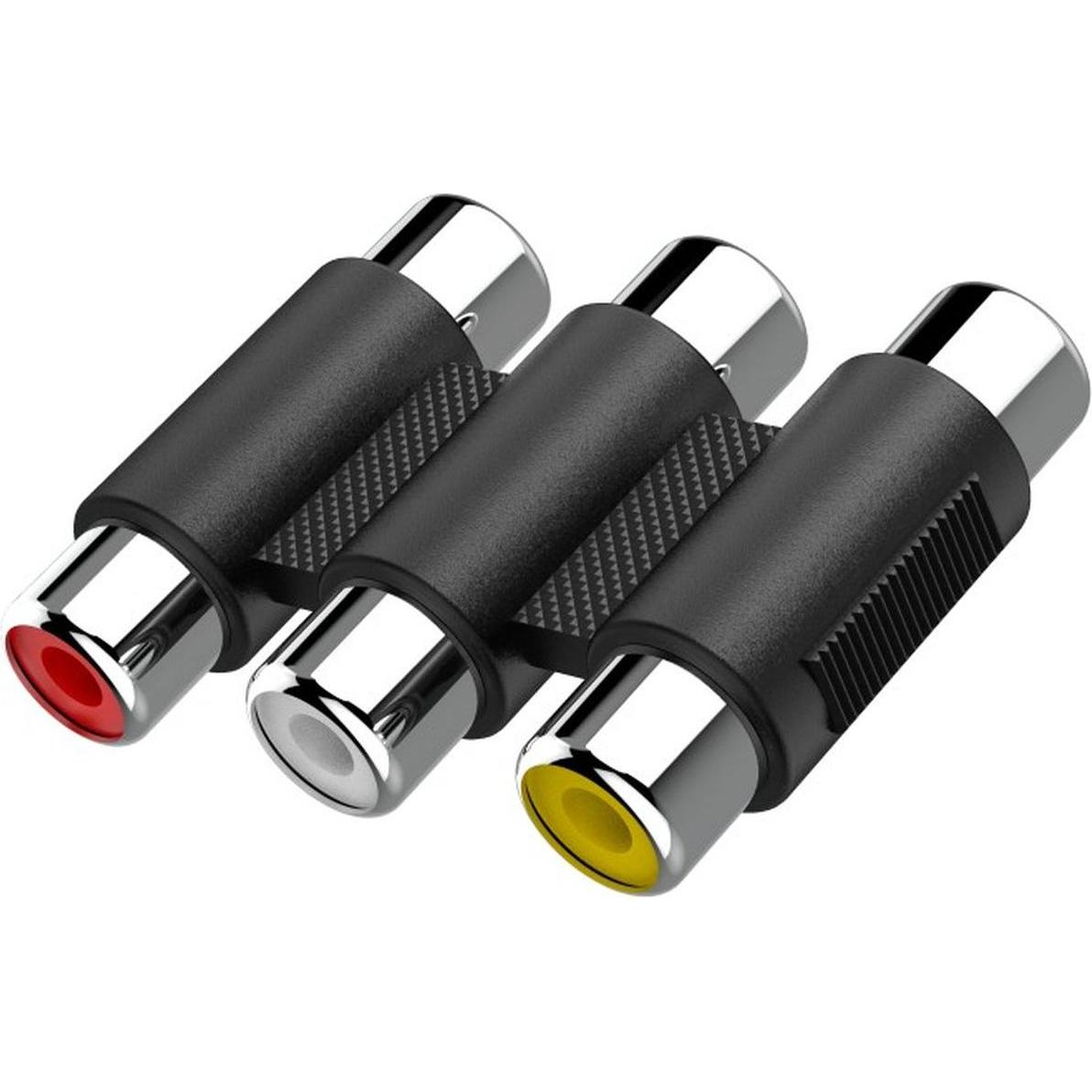 Hama Adattatore video, 3 attacchi cinch - 3 attacchi cinch (Adattatore angolare), Adattatore audio, Nero