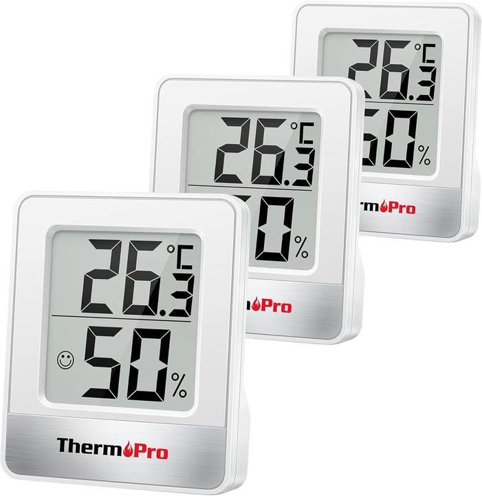 Actual product image ThermoPro 3er-Set Mini Thermo-Hygrometer TP49W-3
