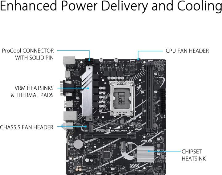 Produktbild ASUS PRIME B760M-K (LGA 1700, Intel B760, mATX)