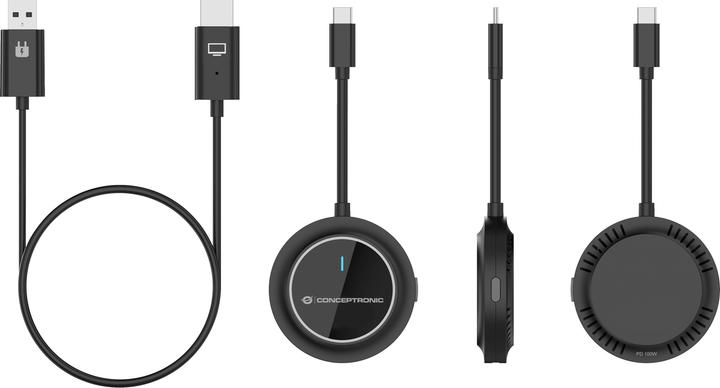 Actual product image Conceptronic Adapter USB-C wireless -> HDMI 60Hz 30m Reichw. (HDMI, 15.70 cm)