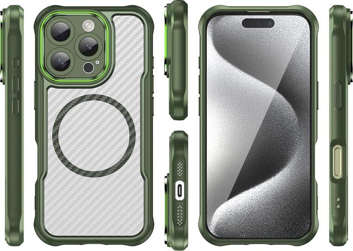 Immagine prodotto Hurtel Custodia in silicone MagSafe Leading Series per iPhone 16 Pro Max - Verde (Apple iPhone 16 Pro Max)